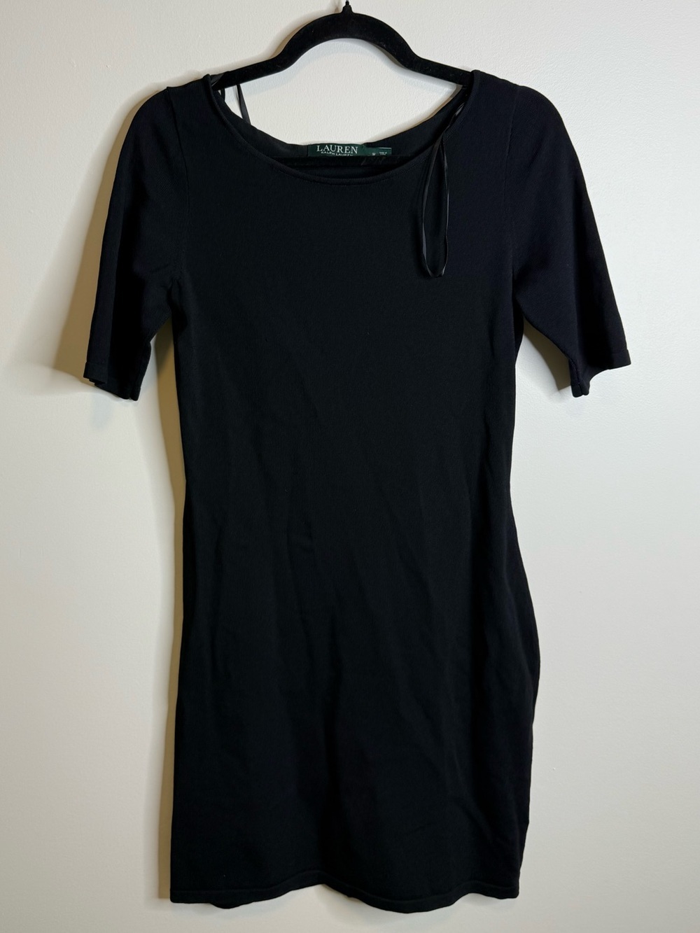 Lauren Ralph Lauren Black Short Sleeve Knit Dress size medium